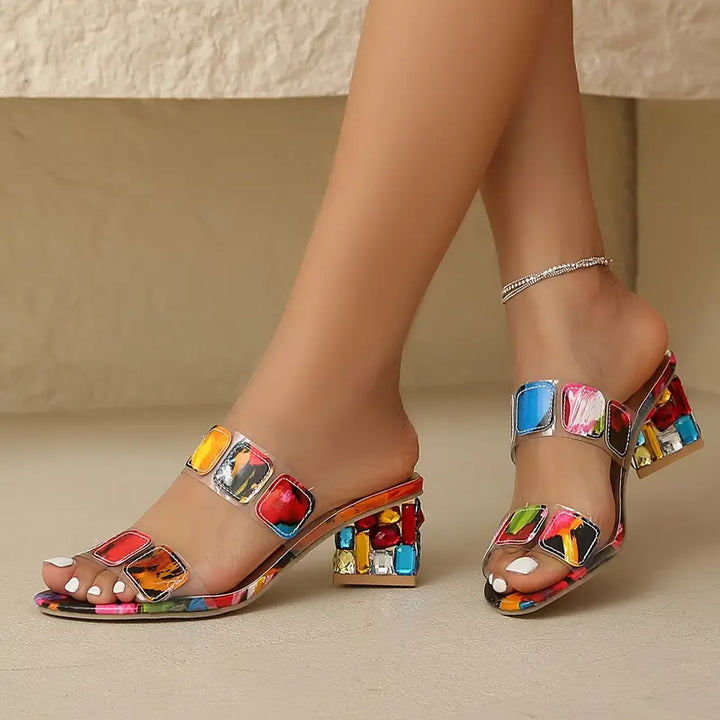 Chiara™ - Colorful Sandals with Double Strap