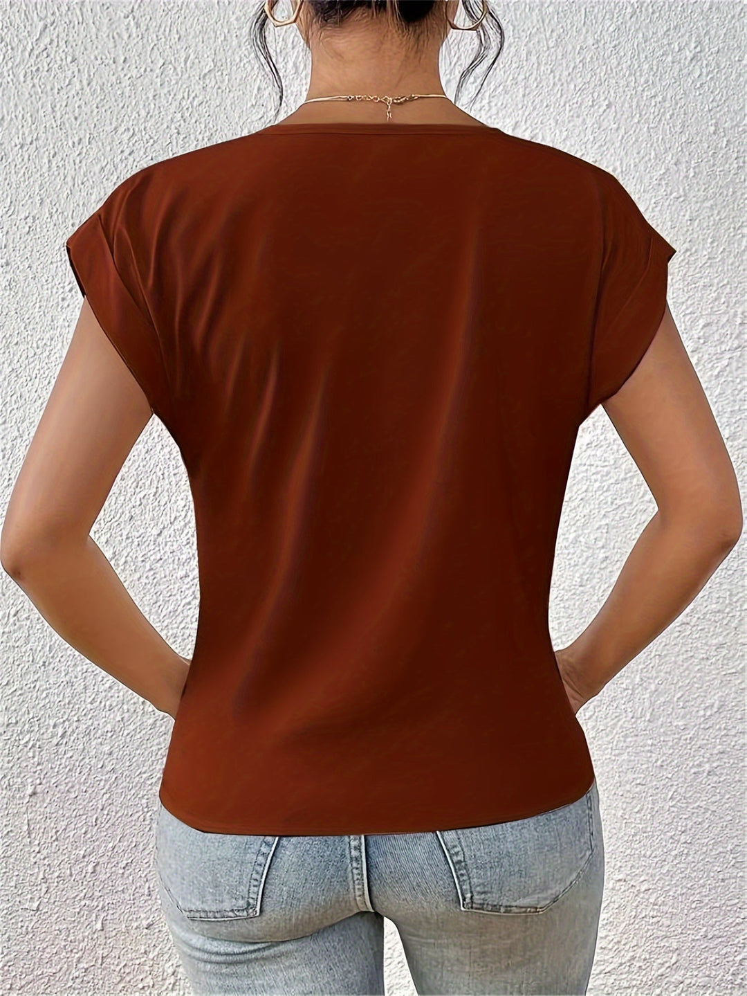 Gigi™ - Chic V-Neck Top with Knot