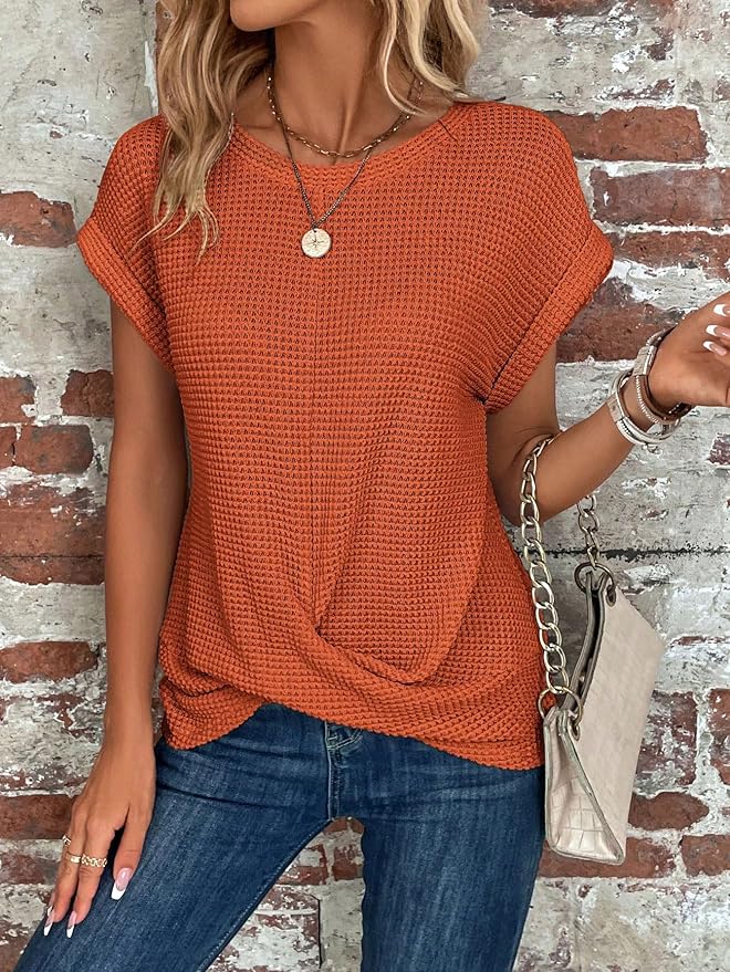 Sienna™ - Modern Chic Waffle Knit Blouse