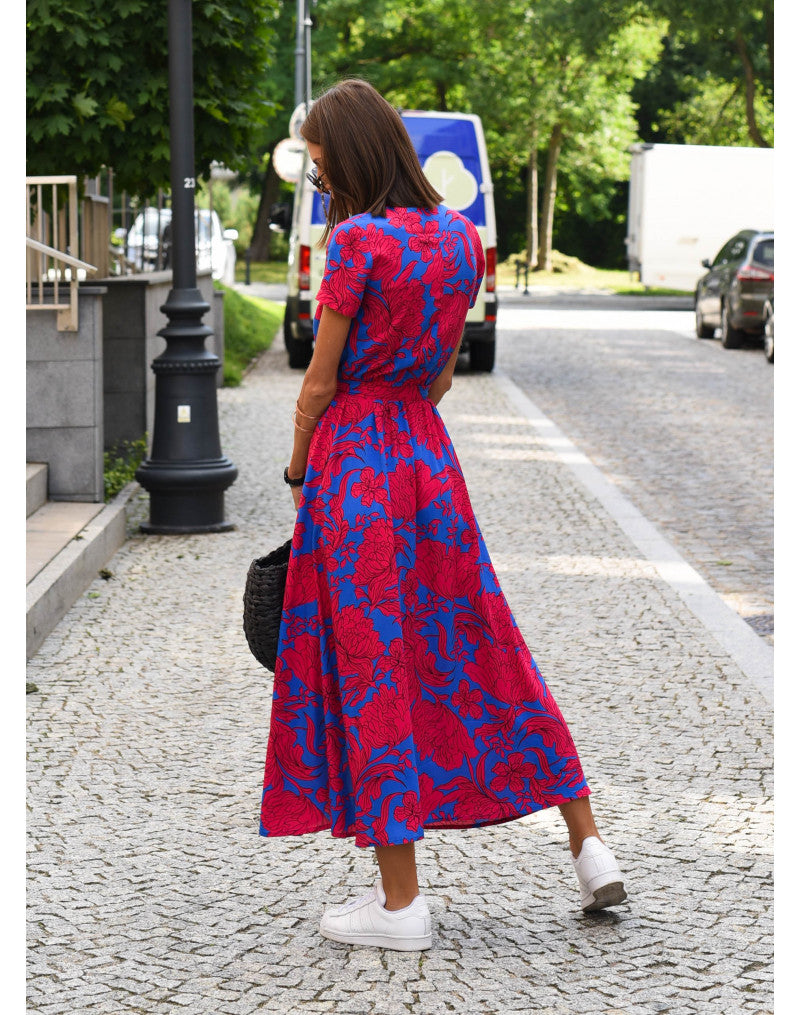 Hazel™ - V-Neck Vintage Floral Maxi Dress