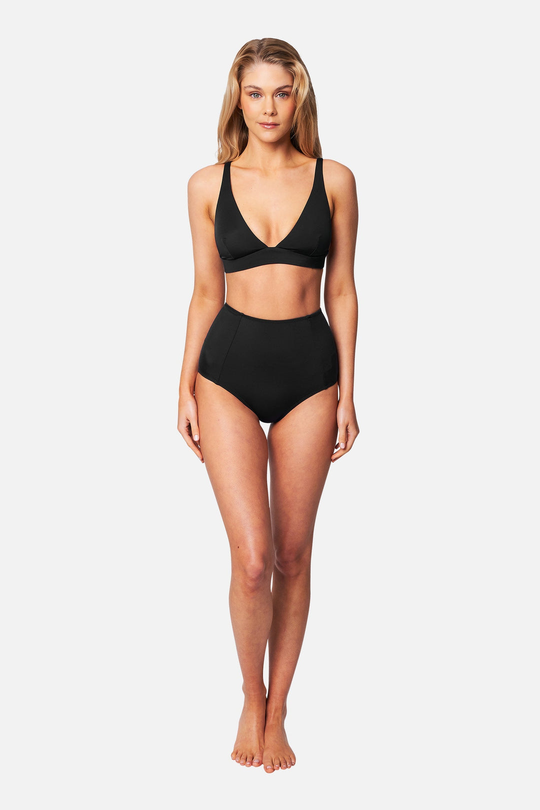 Never Say Never High-Waisted Bikini Bottom BLACK