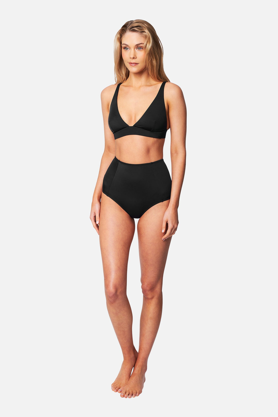 Never Say Never High-Waisted Bikini Bottom BLACK