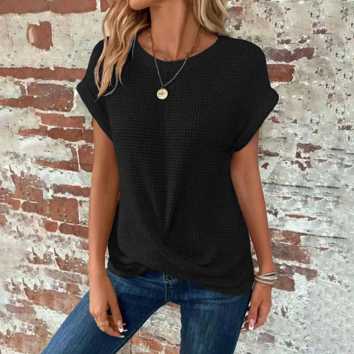 Sienna™ - Modern Chic Waffle Knit Blouse