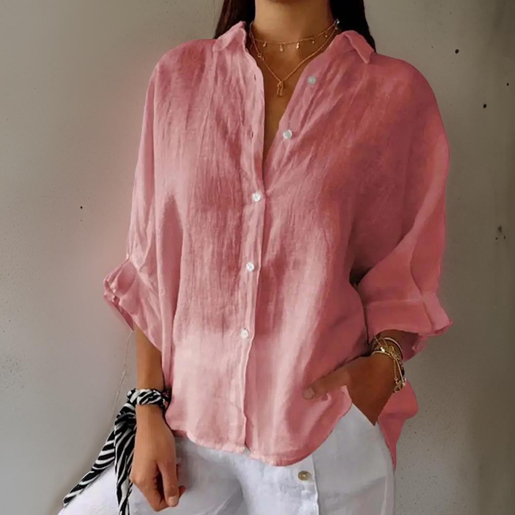 LINDA™ - ELEGANT LINEN POLO BLOUSE