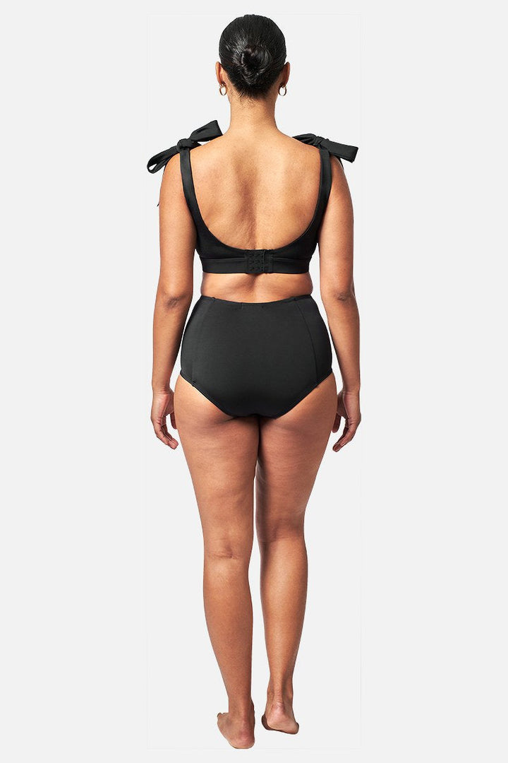 Never Say Never High-Waisted Bikini Bottom BLACK