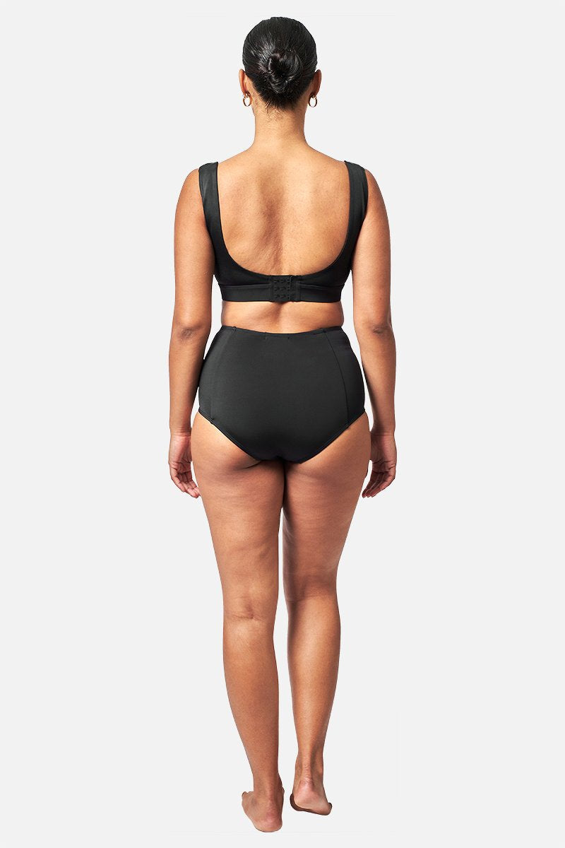 Never Say Never High-Waisted Bikini Bottom BLACK