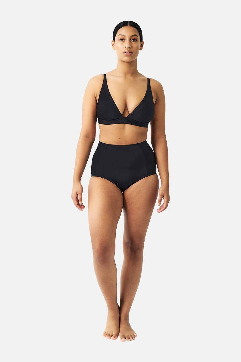 Never Say Never High-Waisted Bikini Bottom BLACK