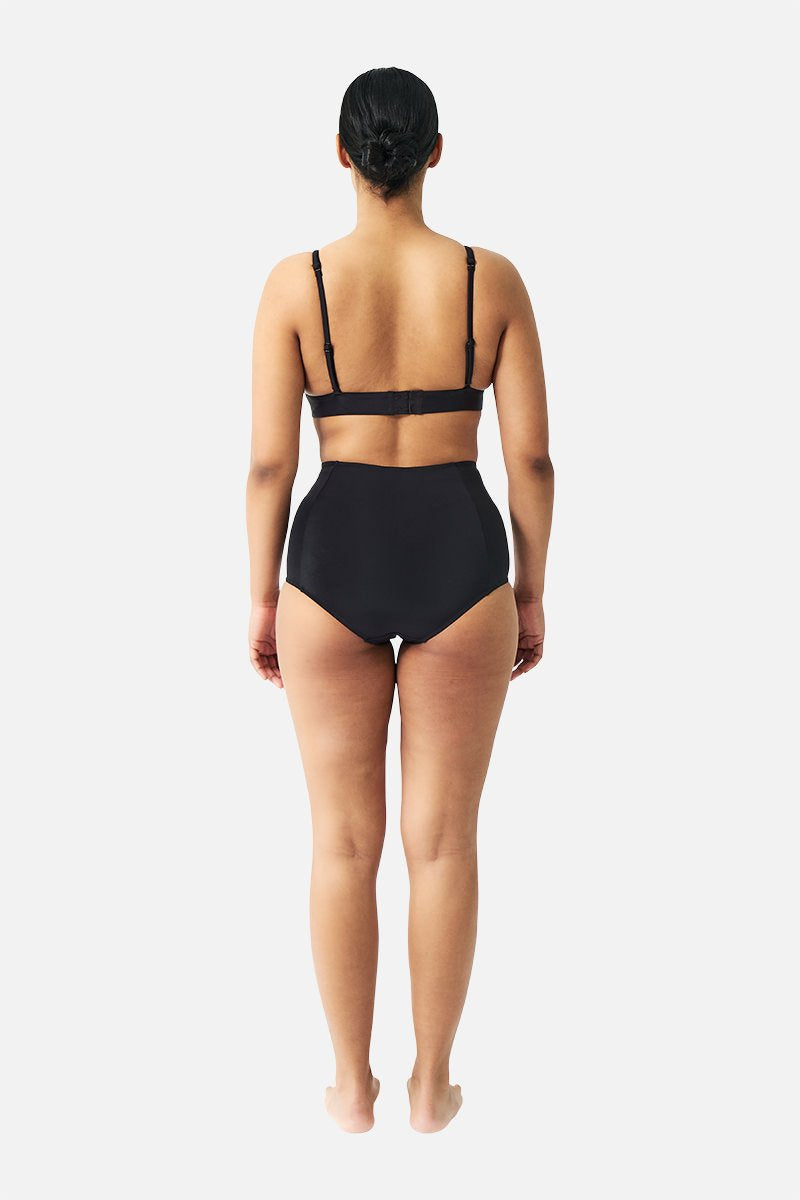 Never Say Never High-Waisted Bikini Bottom BLACK