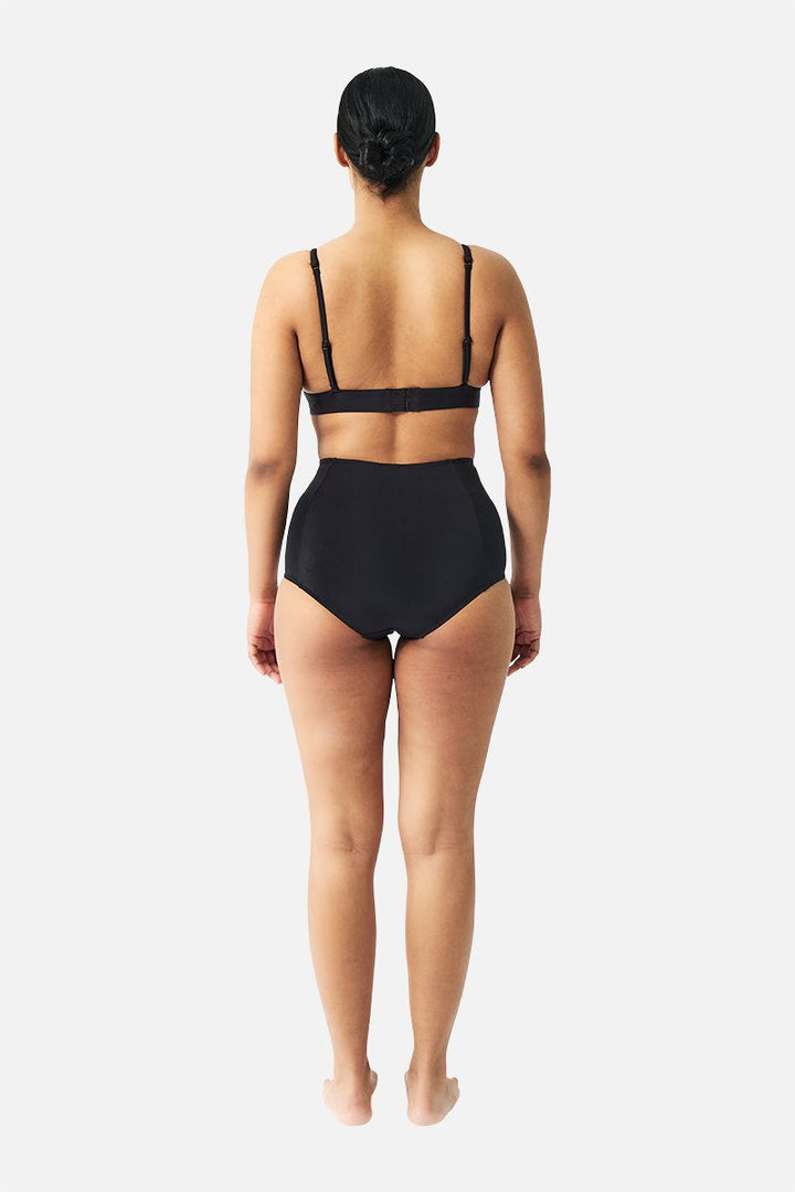 Never Say Never High-Waisted Bikini Bottom BLACK